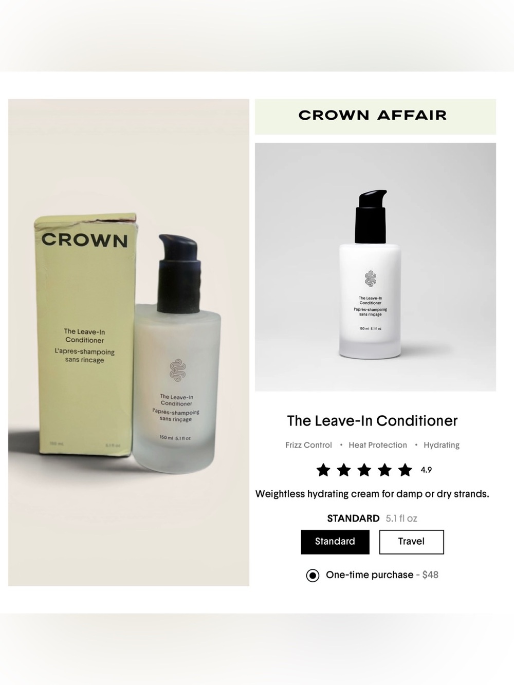 Crown Affair The Leave-In Conditioner 5.1 fl oz / 150 ml
